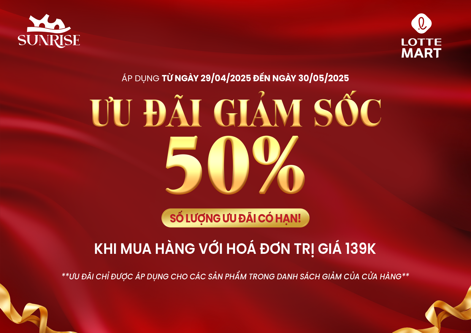 SUNRISE - ƯU ĐÃI GIẢM SỐC 50%